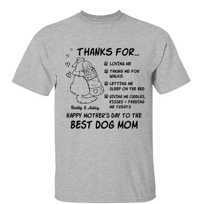Happy Mother‘s Day To The Best Dog Mom Line Art Personalized Shirt