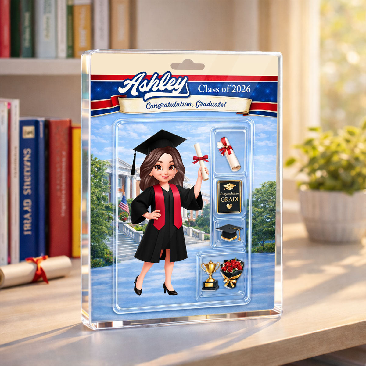 Senior Class Of 2026 Action Figure - Personalized Acrylic Block Plaque - Graduation Gift For Seniors, Daughter, Son, Grandkids