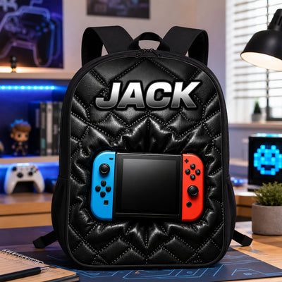 Gamer Custom Name - Personalized Backpack - Back to School Trendy Design for Boys, Girls