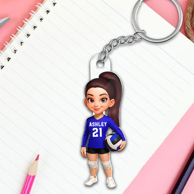 3D Effect Proud Volleyball Player - Personalized Acrylic Keychain - Gift For Volleyball Players, Volleyball Lovers