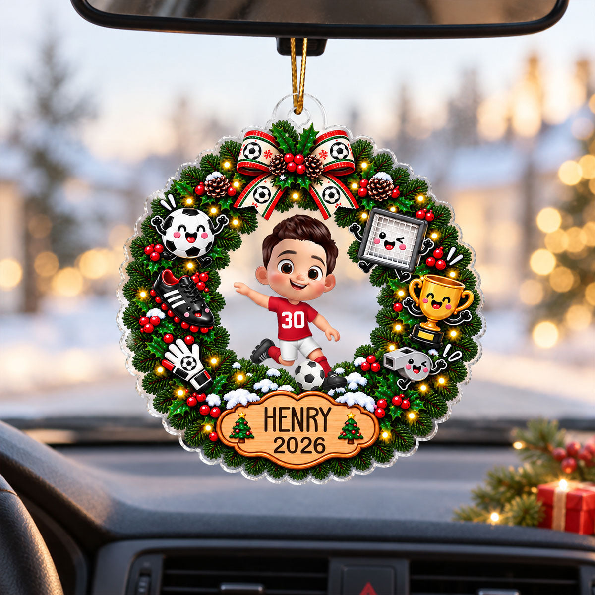 Soccer Boy Girl Design - Personalized Acrylic Ornament - Christmas Gift For Soccer Player, Soccer Team Gift