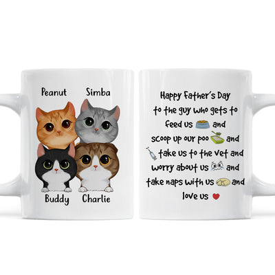 Watercolor Cute Cats Happy Father‘s Day To The Guy Gift For Cat Dad Personalized Mug