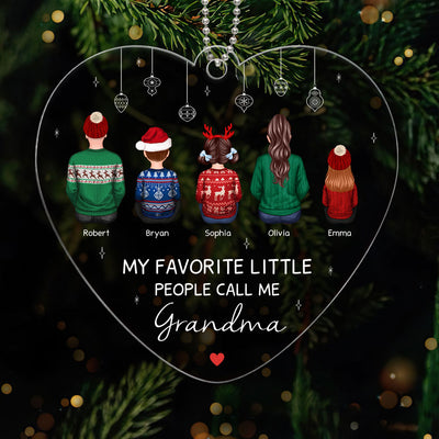 Favorite Little People Call Me Grandma Mom Personalized Acrylic Ornament