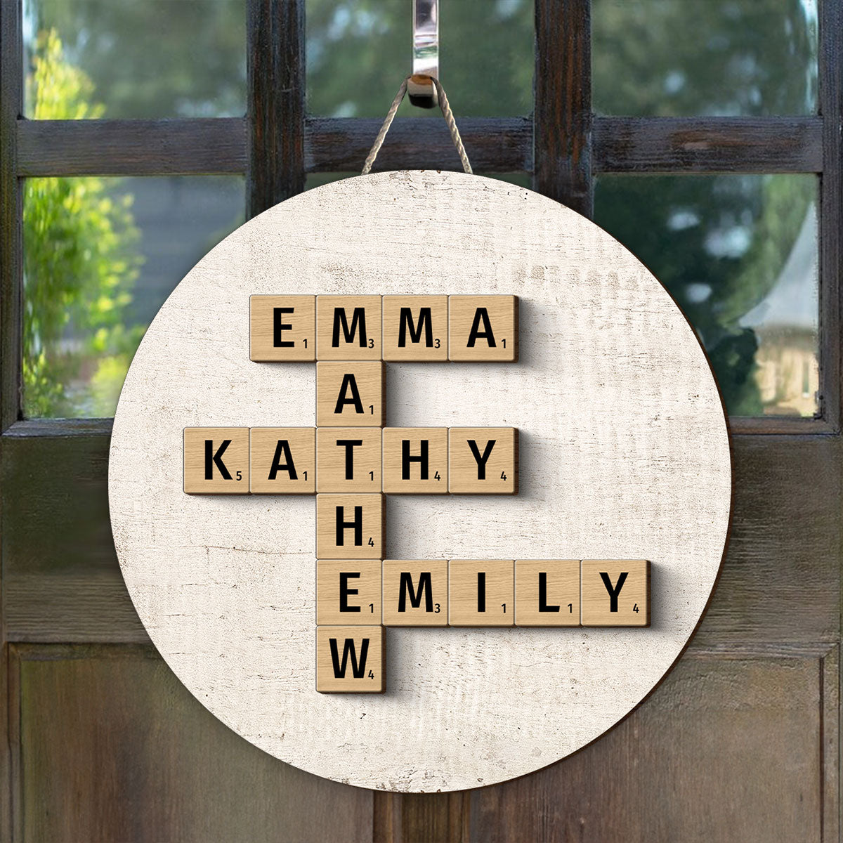 Family Crossword Art - Created In A Moment, Treasured Forever Personalized 2-Layer Wood Sign