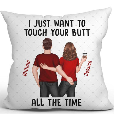 Back View Couple Funny Gift For Him For Her Personalized Pillow