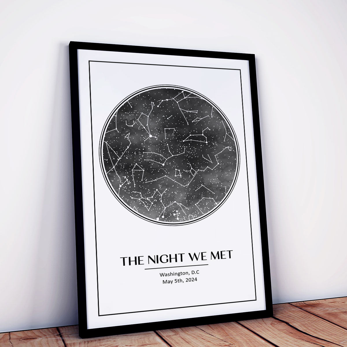 Custom Star Map Night Sky Poster to Capture the Precious Moment, The Night We Met Couple Anniversary Gift, Wedding Gift, Constellation Print, Real Astronomical Data