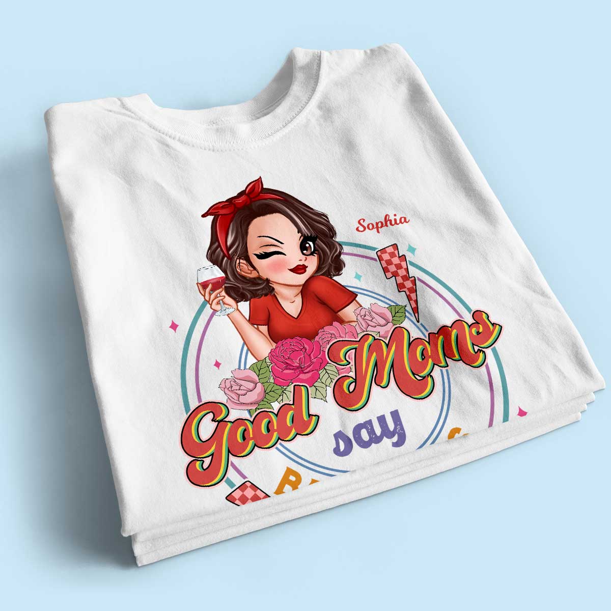 Good Moms Say Bad Words Retro Personalized Shirt, Gift For Mom