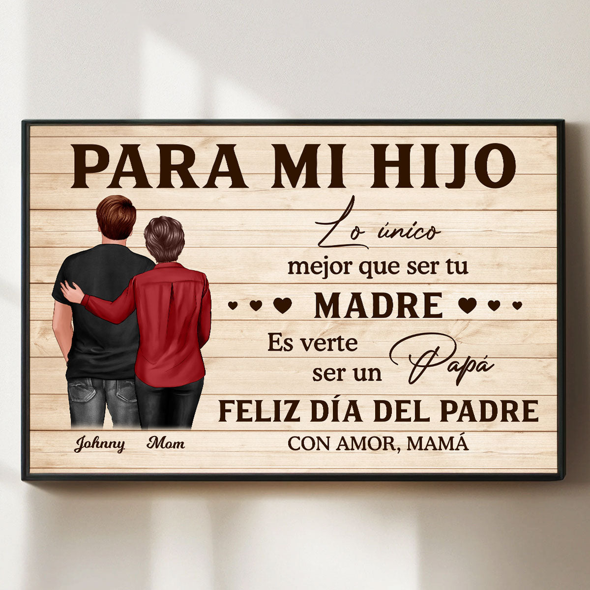 To My Son From Mom Happy Father's Day Spanish Personalized Poster, Gift For Son