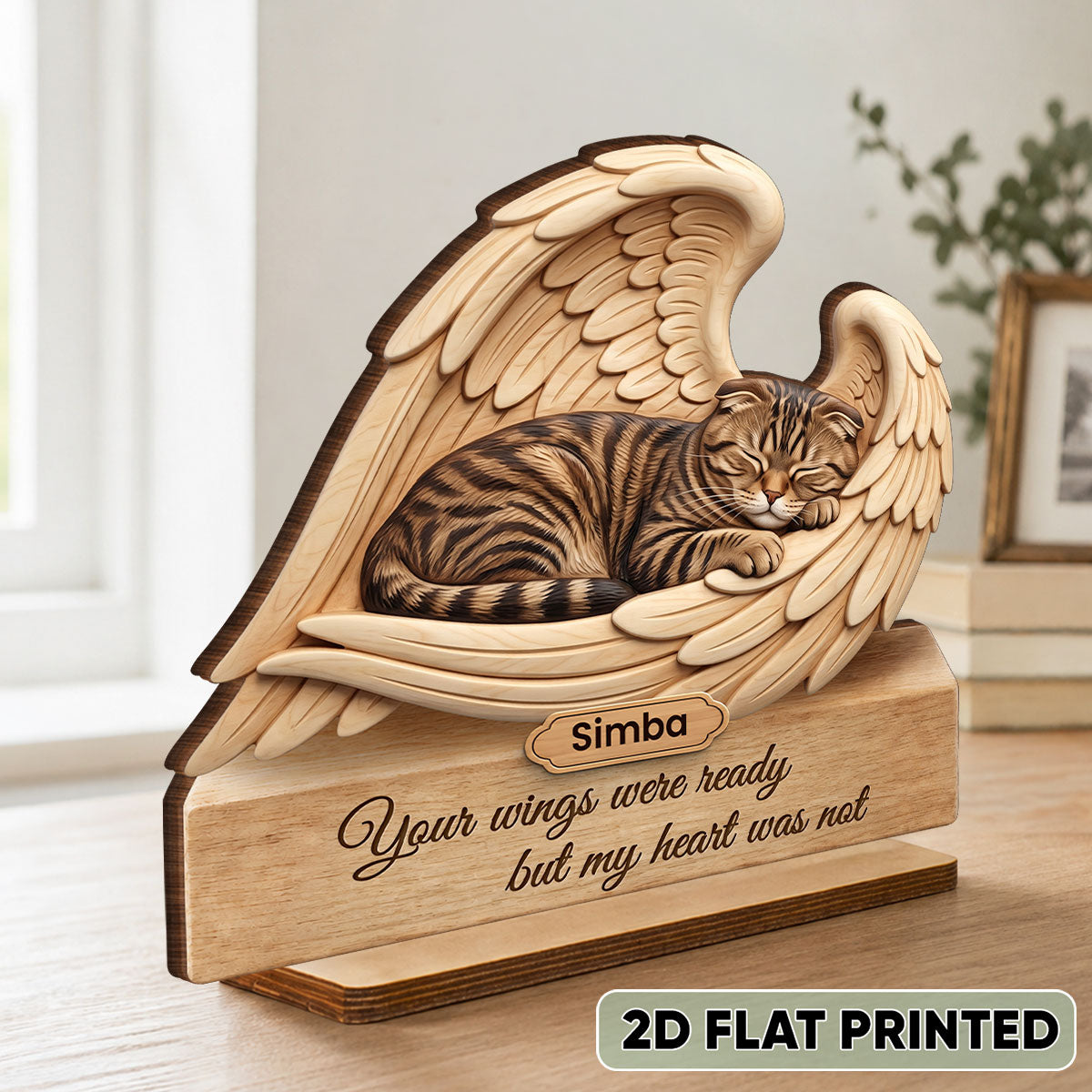 Cat Memorial I Loved You Your Whole Life - Personalized 2-Layered Wooden Plaque - Sympathy Pet Loss Gift