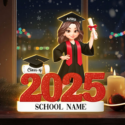 Class Of 2025 2026 3D Effect Senior - Personalized Light Box - Christmas Gift For Senior