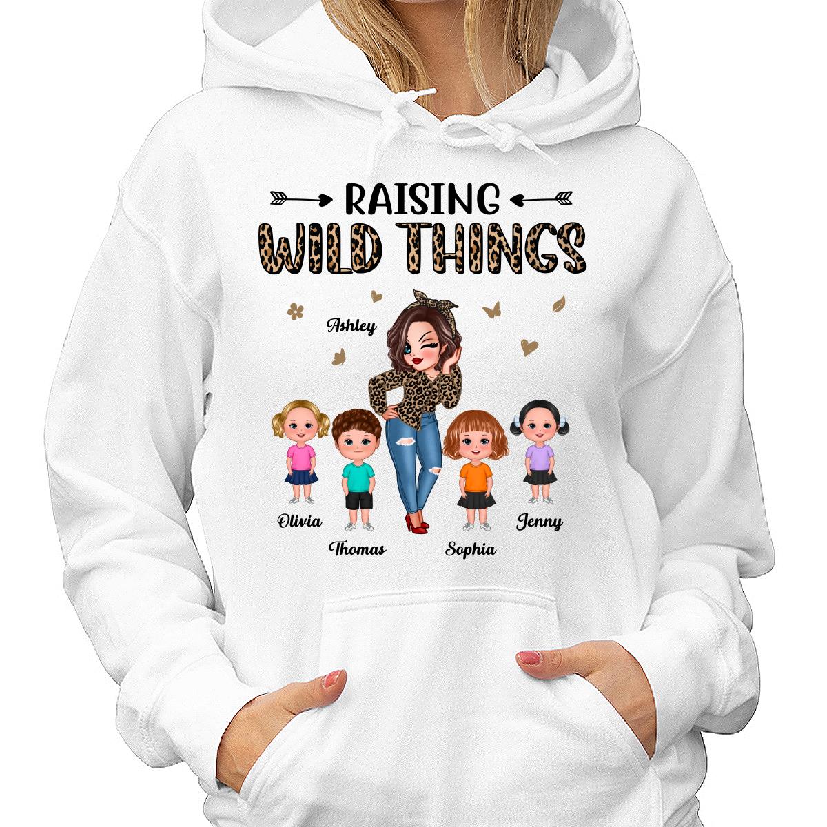 Raising Wild Things Mom And Children Funny Personalized Shirt