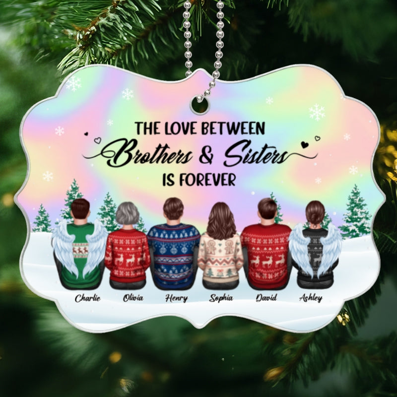 Beautiful Sky BROTHERS & SISTERS Sitting Personalized Acrylic Ornament