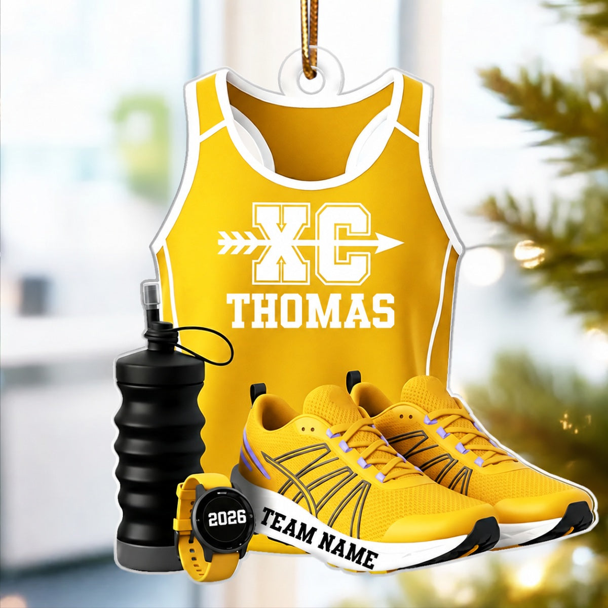 3D Effect Cross Country Runner - Personalized Acrylic Ornament - Unique Christmas Gift For Son, Daughter, Grandson, Granddaughter
