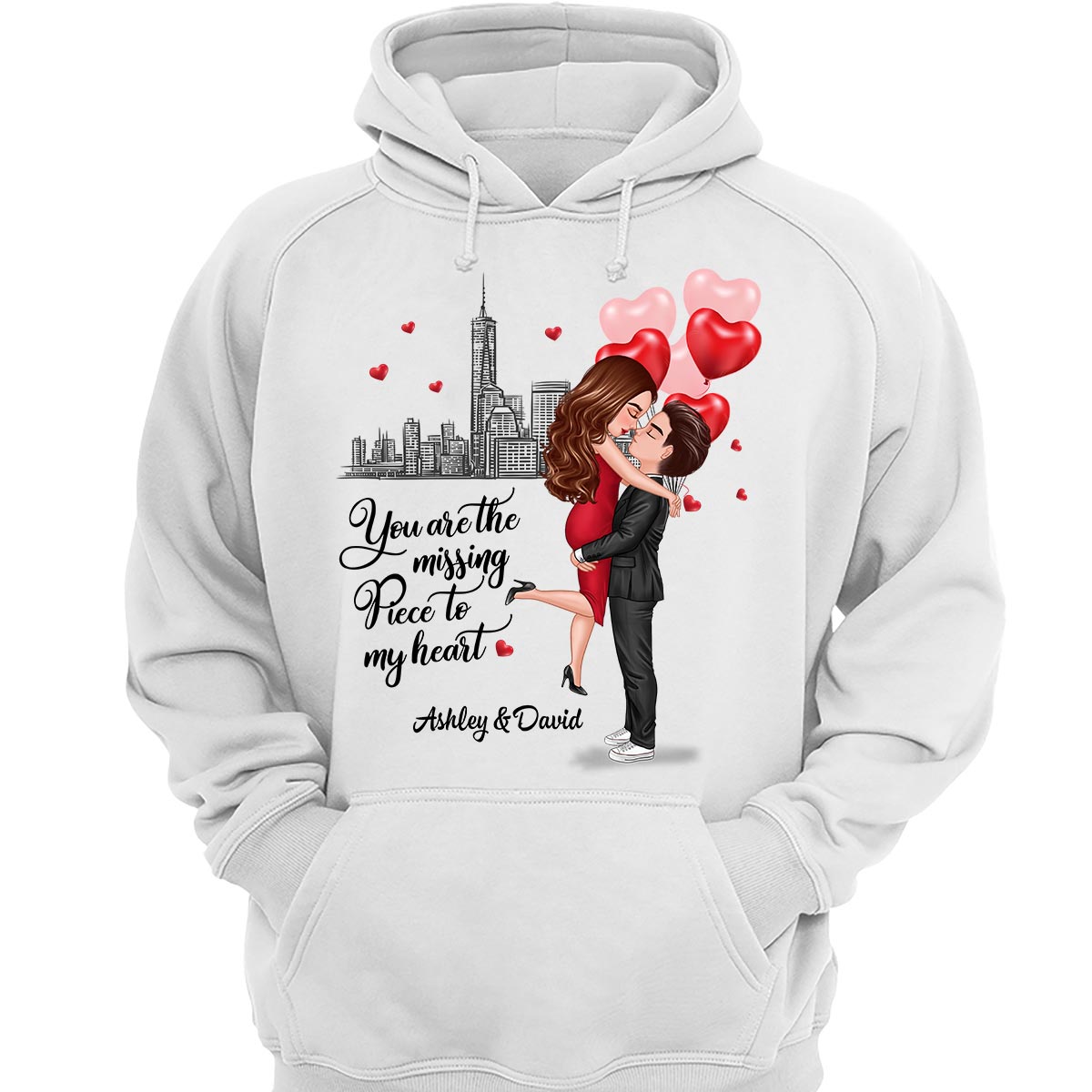 The Missing Piece To My Heart Valentine‘s Day Gift For Him, Gift For Her Personalized Shirt