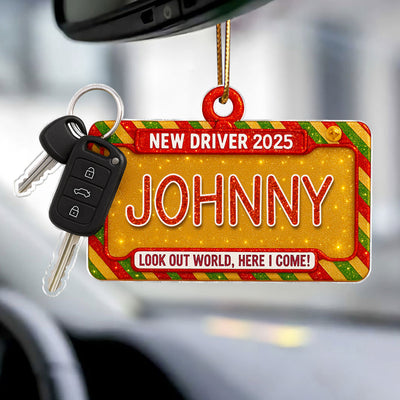New Driver Look Out World, Here I Come - Personalized Acrylic Ornament - Unique Christmas Gift For New Driver