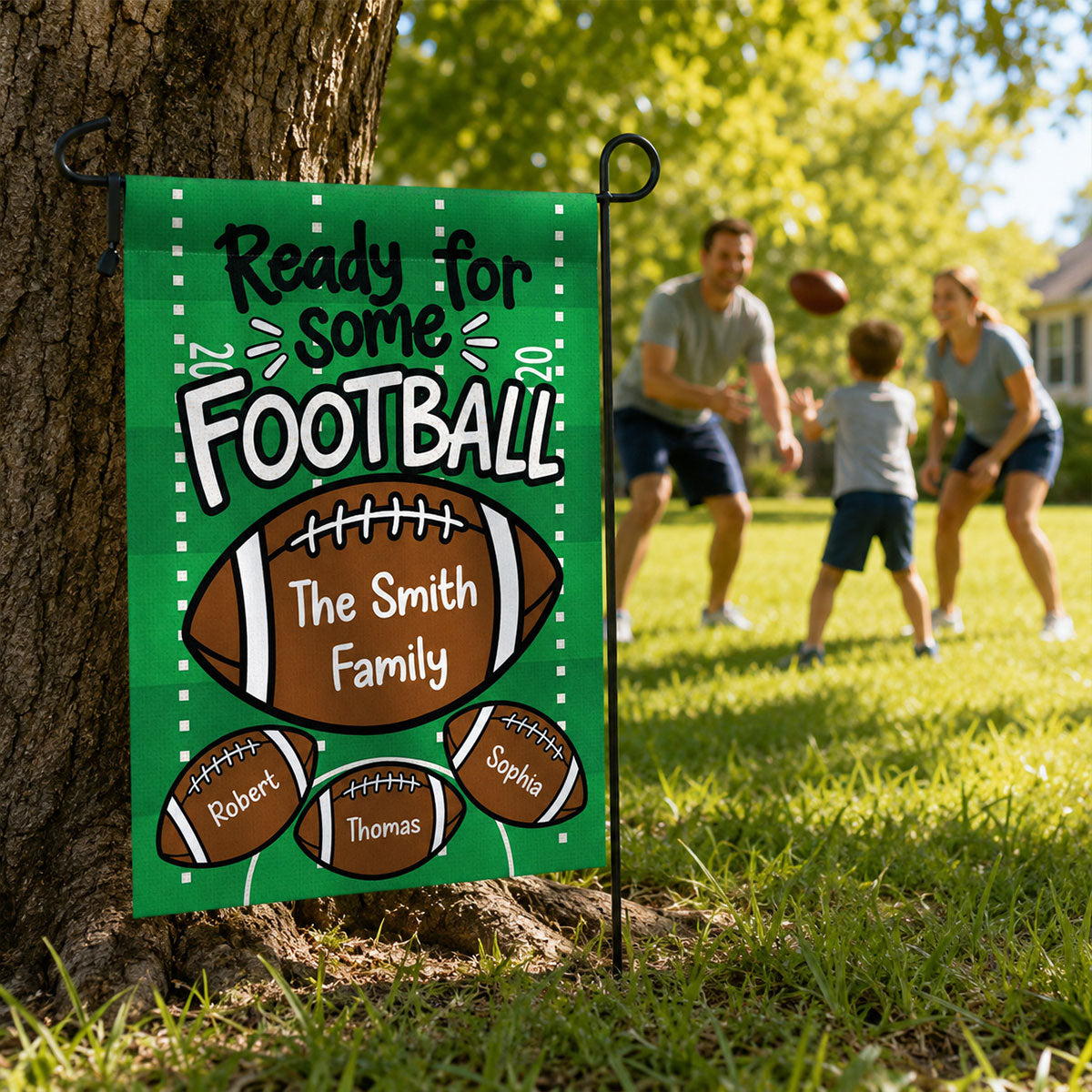 Family Ready For Some Football - Personalized Garden Flag - Football Season Decor For Family