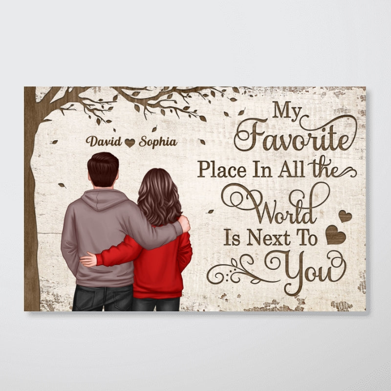 Favorite Place In The World Couple Back View - Personalized Poster - Unique Valentine's Day Gift For Him, Gift For Her