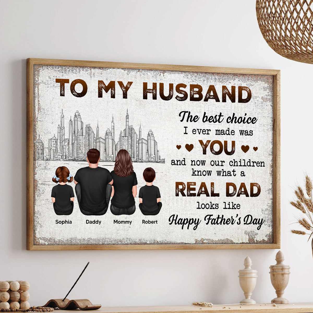 To My Husband Our Children Knows What A Real Dad Looks Like Personalized Poster, Gift For Bonus Dad