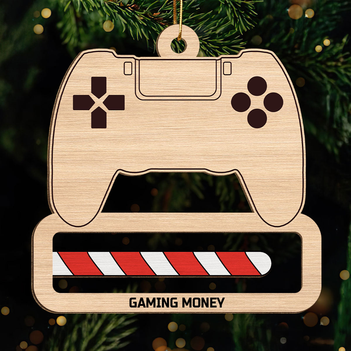 Unique Gift For Gamer Christmas Personalized Wooden Money Holder Ornament