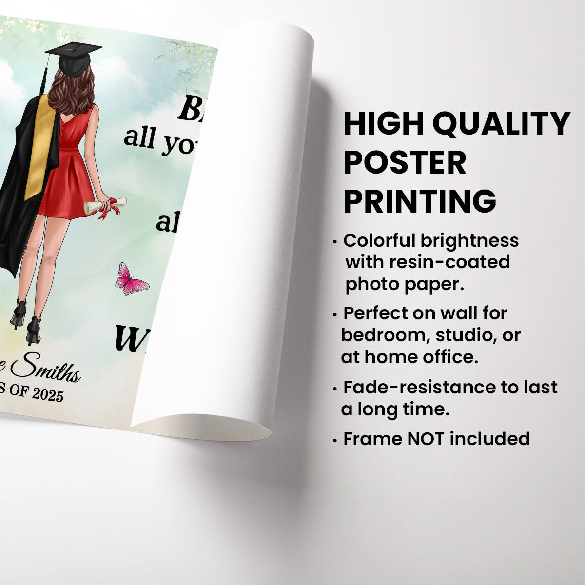Graduation Senior Behind You All Your Memories Personalized Poster, Graduation Gift