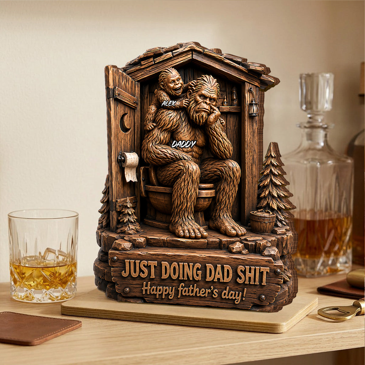 Just Doing Dad Sh*t - Personalized 2-Layered Wooden Plaque - Father's Day Gift for Dad, Husband