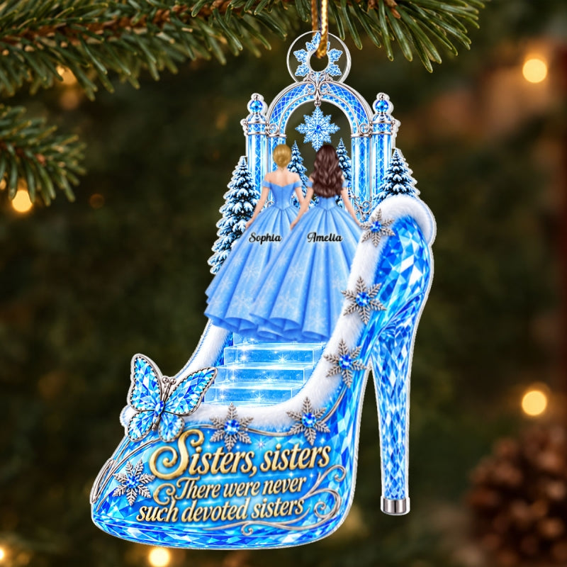Enchanted Princess Heels - Personalized Acrylic Ornament - Christmas Gift for Sisters