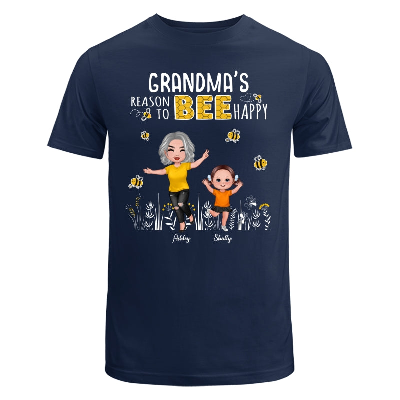 Reasons Bee Happy Doll Grandma & Grandkids Personalized Dark Shirt