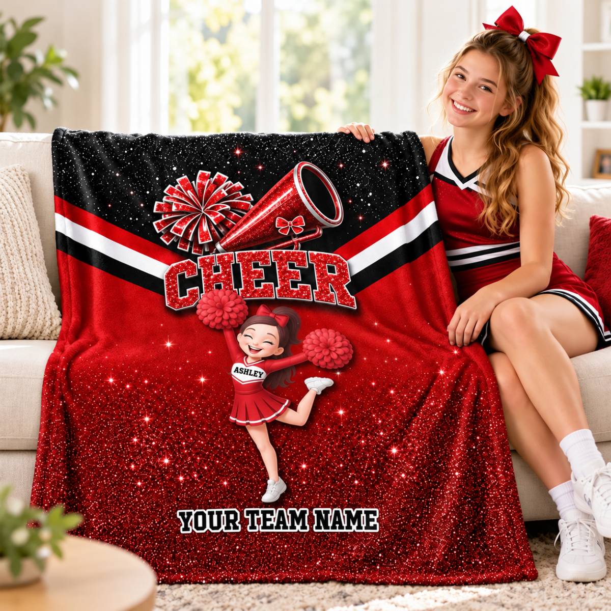 Upsell Christmas I Love You To The Moon And Back Card - Fleece Blanket