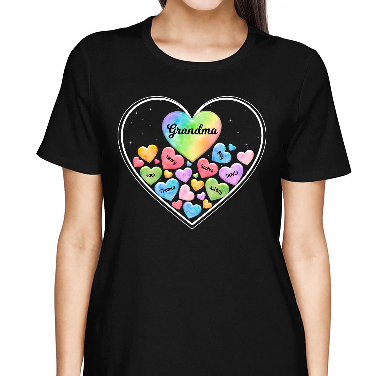 Grandma Mom Hearts In Heart Personalized Shirt
