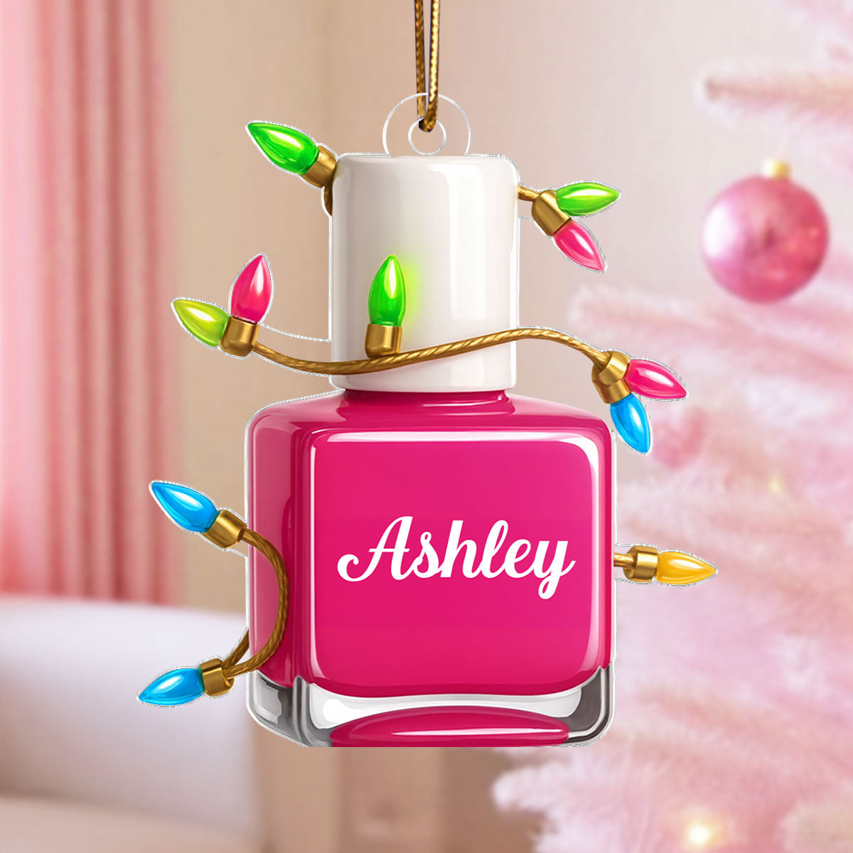 Custom Nail Polish Beauty Artist - Personalized Acrylic Ornament
