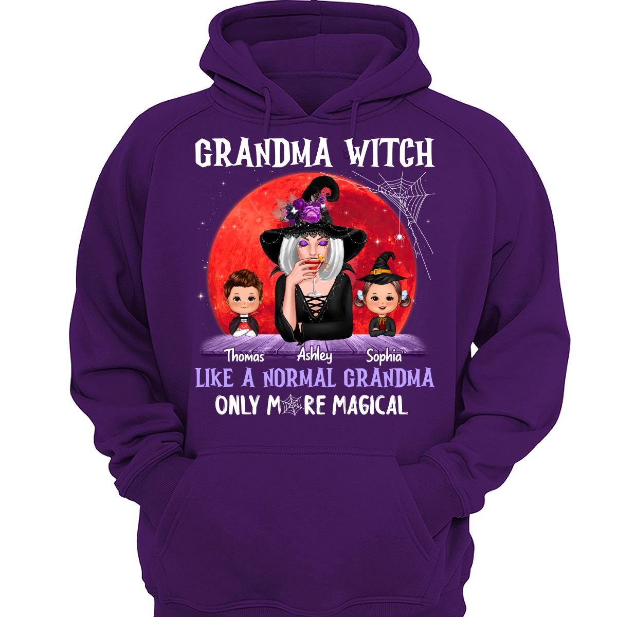 Halloween Red Moon Grandma Witch Like Normal More Magical Personalized Shirt