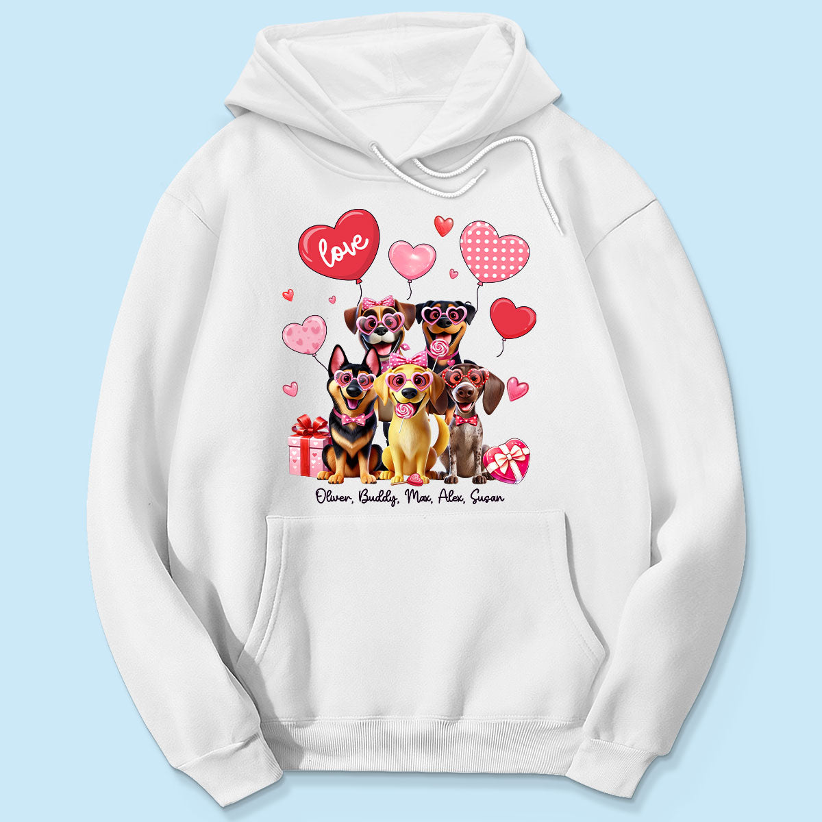 Personalized  Heart Balloon Shirt For Dog Mom, 3D Cute Dogs