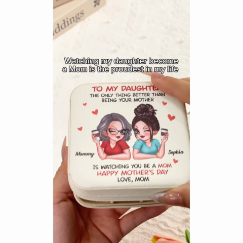 To My Daughter From Mom Happy Mother's Day Personalized Jewelry Box, Gift For Daughter