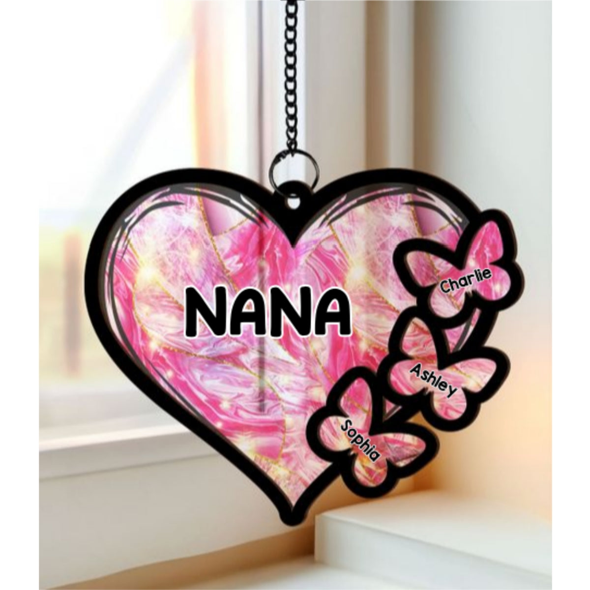 Sparkling Grandma Personalized Suncatcher Ornament, Christmas Gift For Grandma