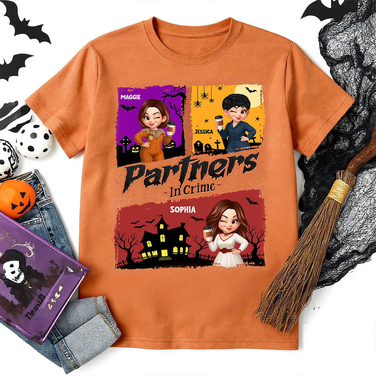 Retro Besties Sisters Horror Halloween Personalized Shirt