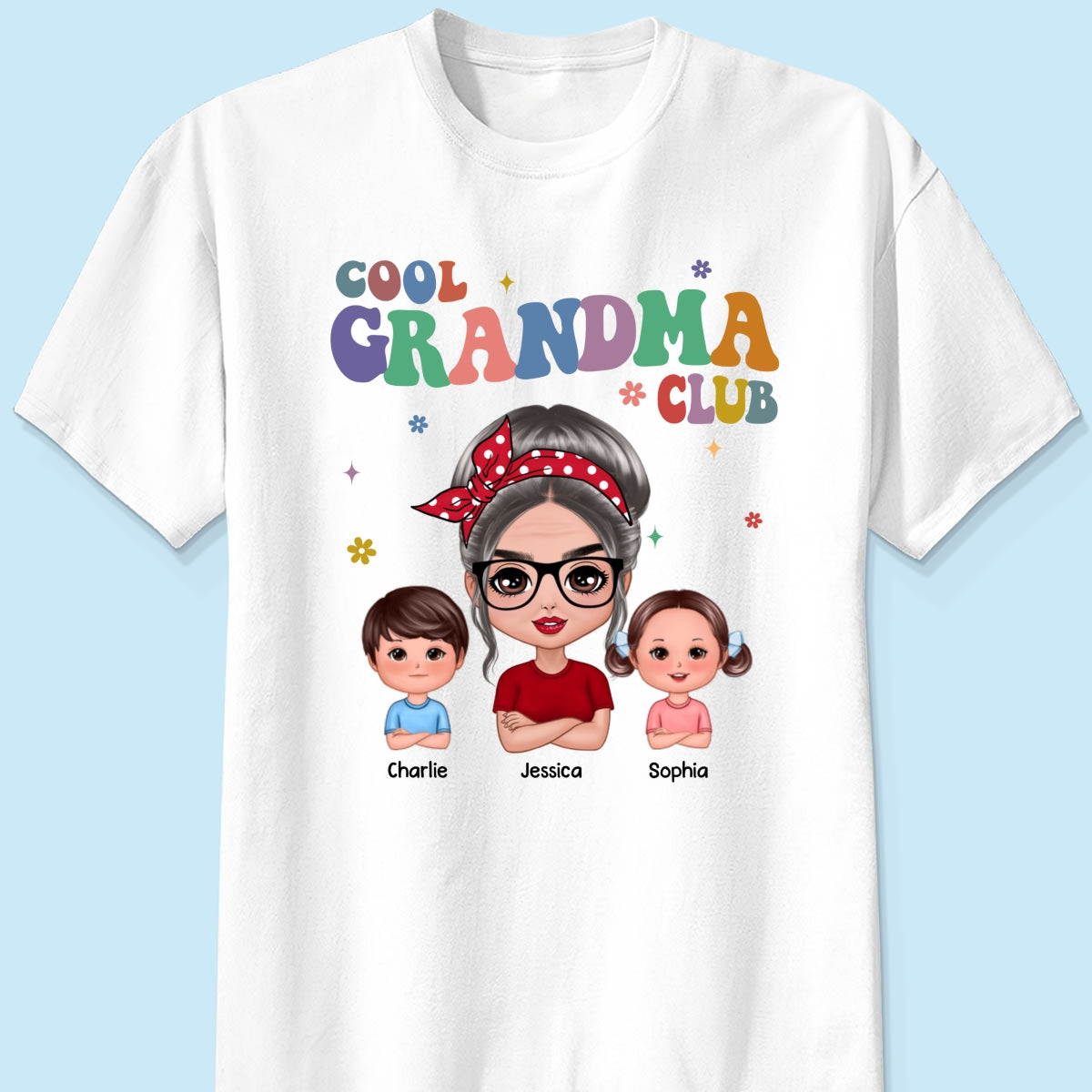 Cool Grandma Club Grandma And Grandkids Personalized Shirt