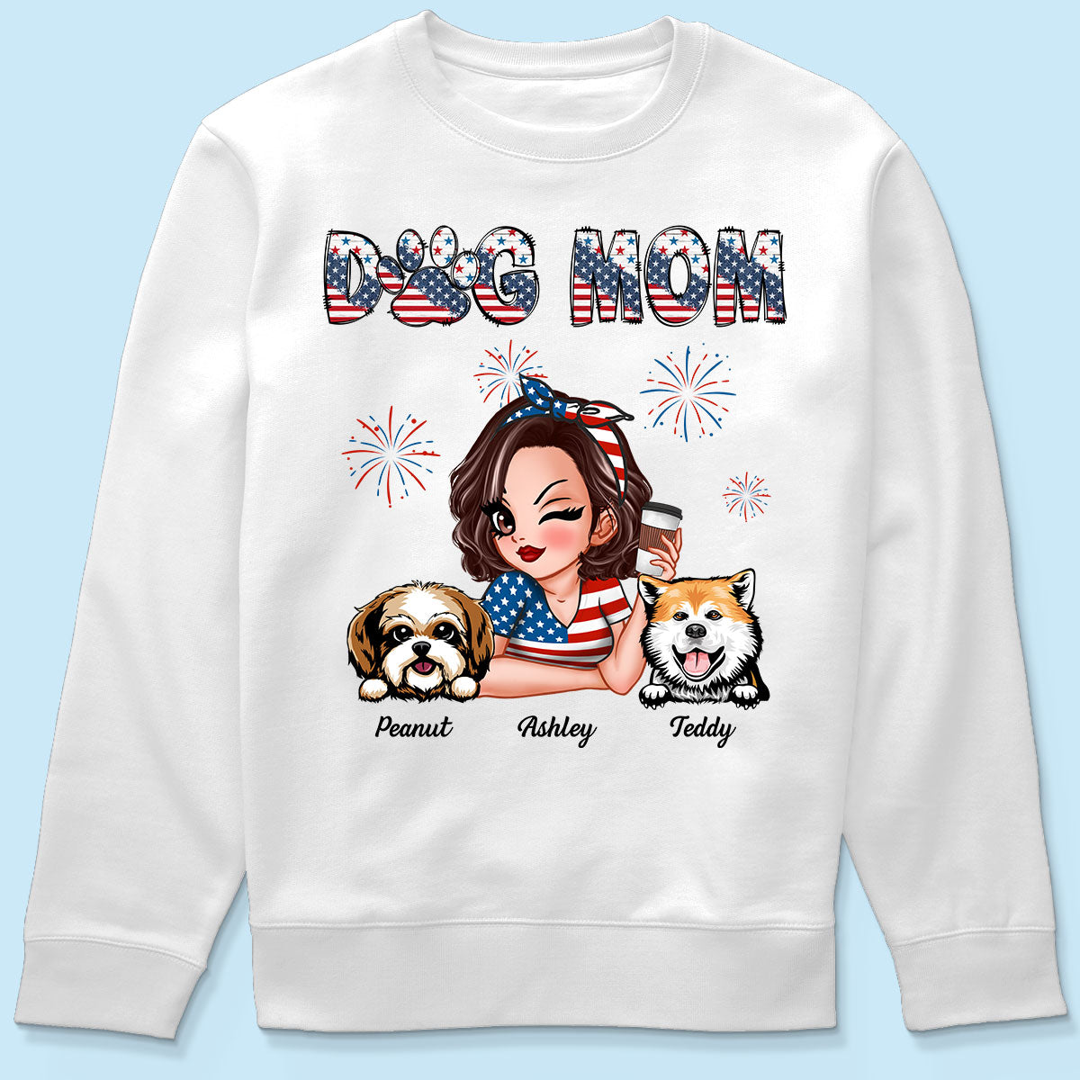 4th Of July Dog Mom Personalized Shirt, Gift For Dog Lover
