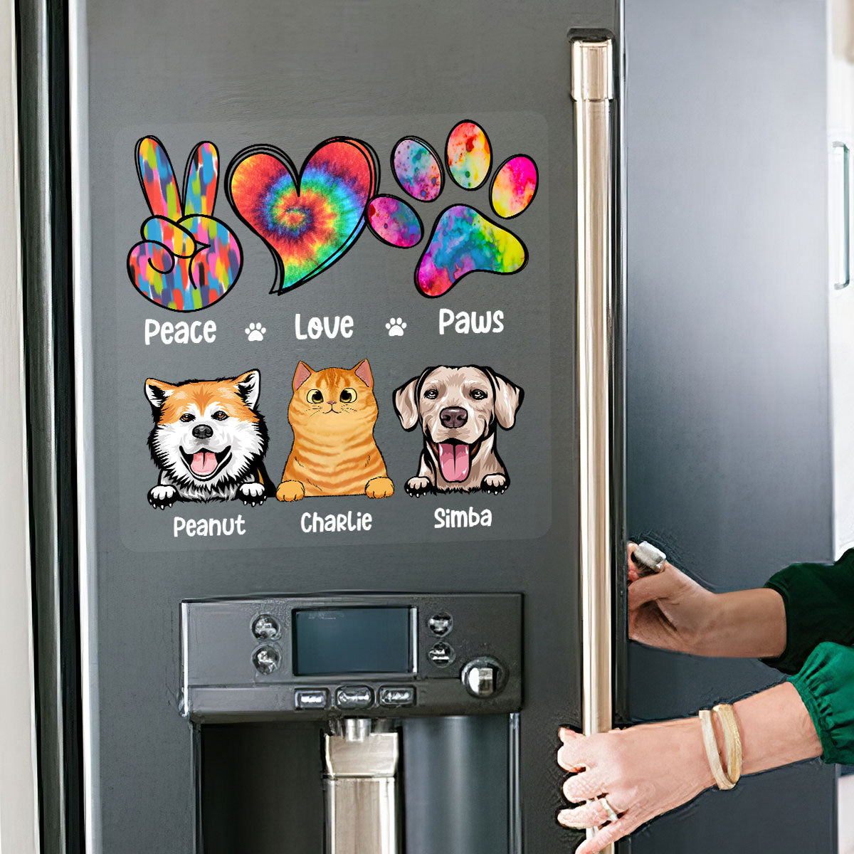 Peace Love Dog Cat Decor Gift For Pet Lover Personalized Decal