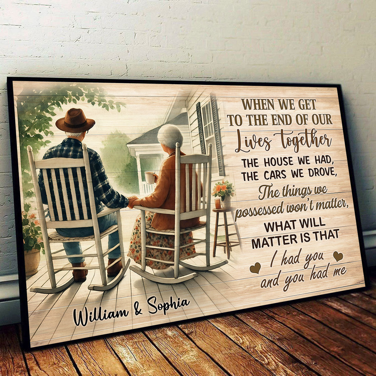 Old Couple Sitting On The Porch Personalized Poster, Heartfelt  Gift For Him, For Her, Husband, Wife
