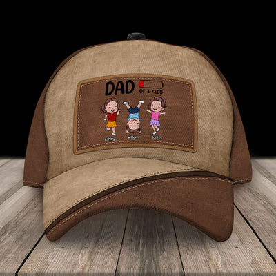 Dad Of Kids Low Battery Personalized Classic Cap