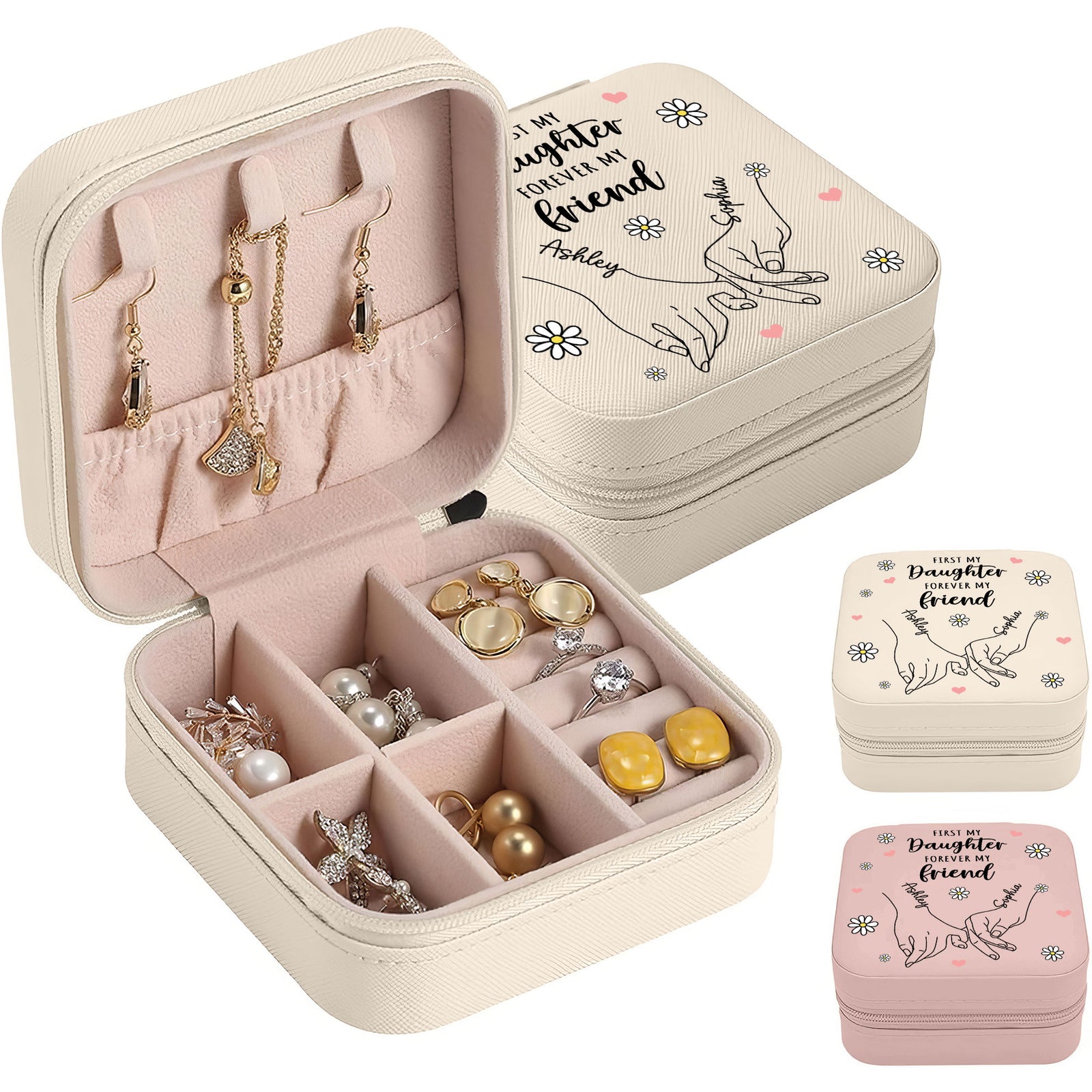 First My Daughter Forever My Friend Personalized Jewelry Box, Gift For Daughter, Mom