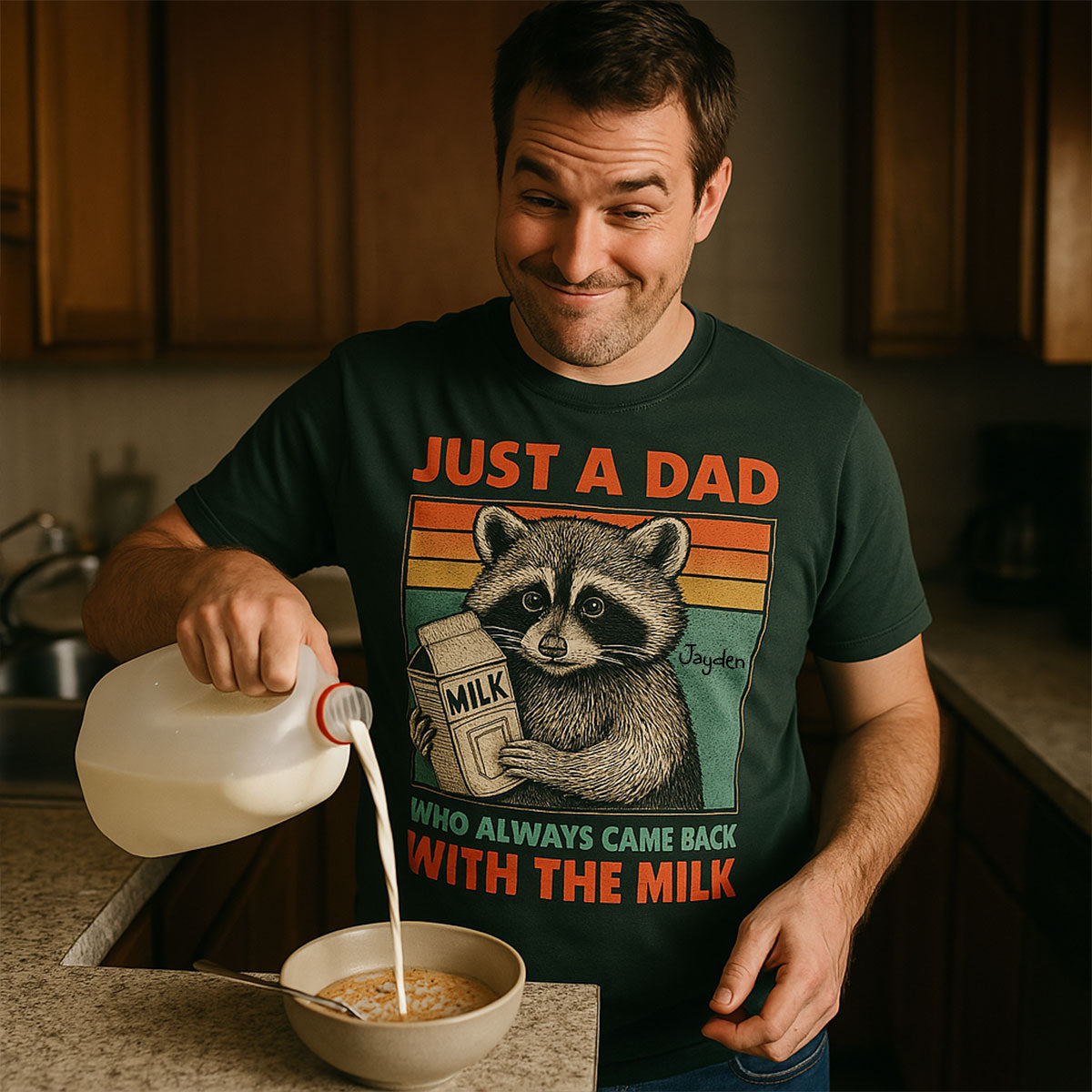 Just A Dad Who Always Came Back With The Milk Funny Shirt, Father's Day Gift