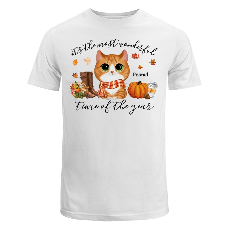 Fall Season Watercolor Cute Cats It‘s The Most Wonderful Time Of The Year Personalized Shirt