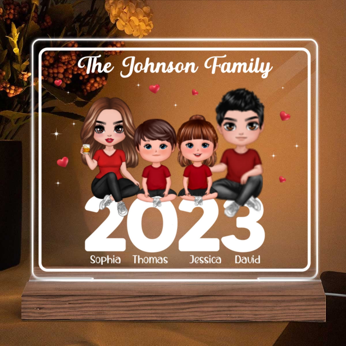 Family Sitting 2023 Personalized Custom Shape LED Night Light LED Lamp