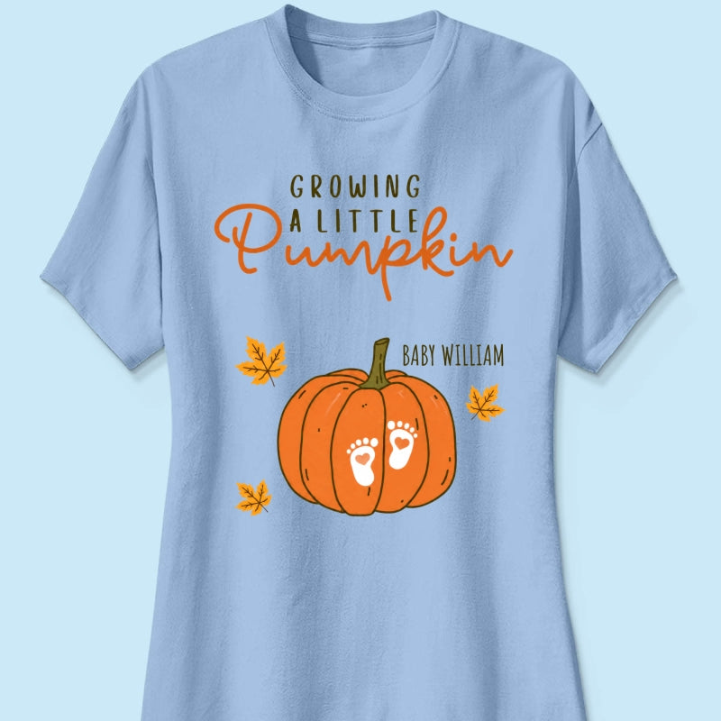 Trending Growing A Little Pumpkin - Personalized Shirt - Fall Season Gift For Wife, Daughter