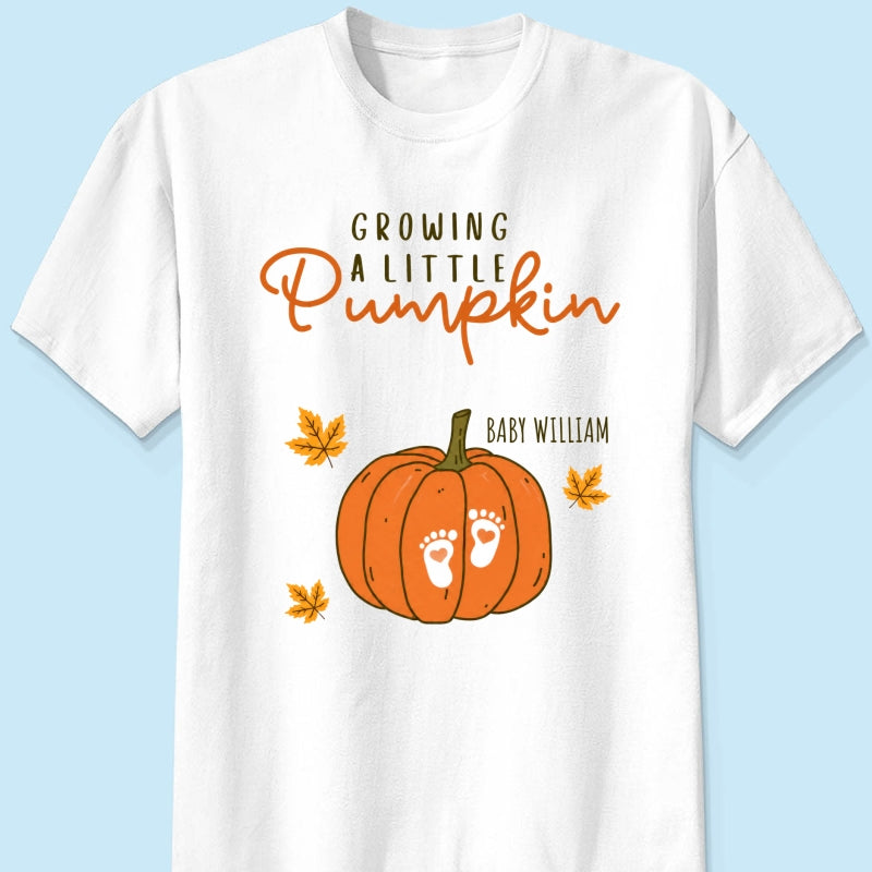 Trending Growing A Little Pumpkin - Personalized Shirt - Fall Season Gift For Wife, Daughter