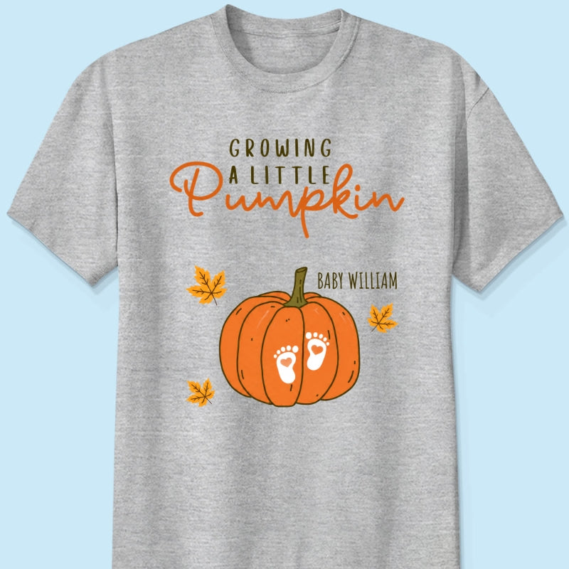 Trending Growing A Little Pumpkin - Personalized Shirt - Fall Season Gift For Wife, Daughter