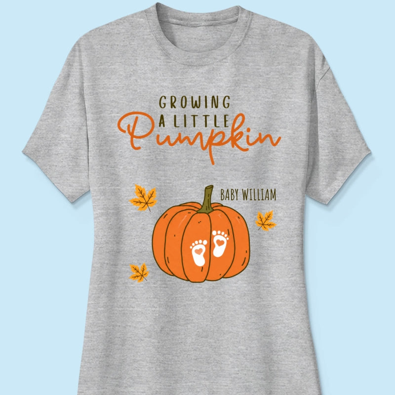 Trending Growing A Little Pumpkin - Personalized Shirt - Fall Season Gift For Wife, Daughter