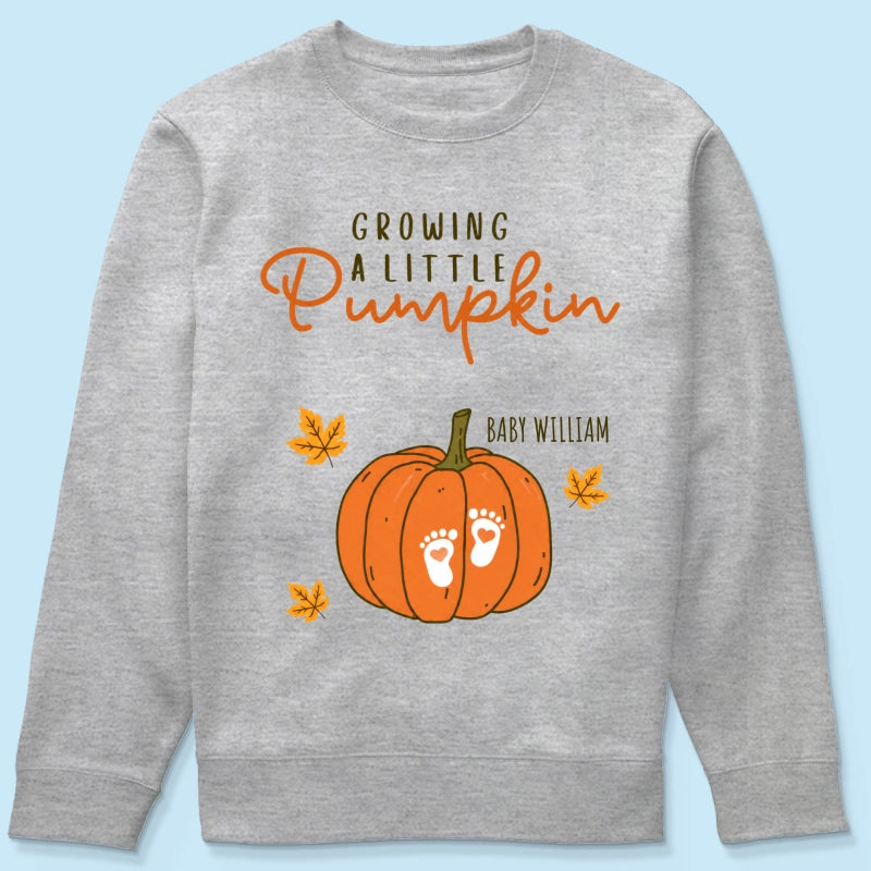 Trending Growing A Little Pumpkin - Personalized Shirt - Fall Season Gift For Wife, Daughter