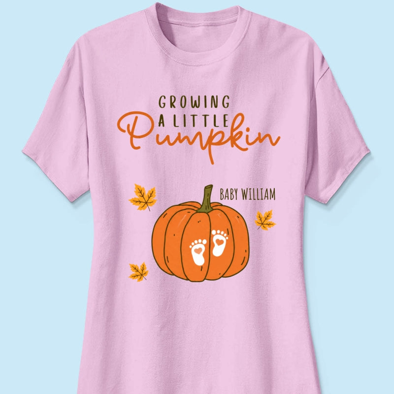 Trending Growing A Little Pumpkin - Personalized Shirt - Fall Season Gift For Wife, Daughter
